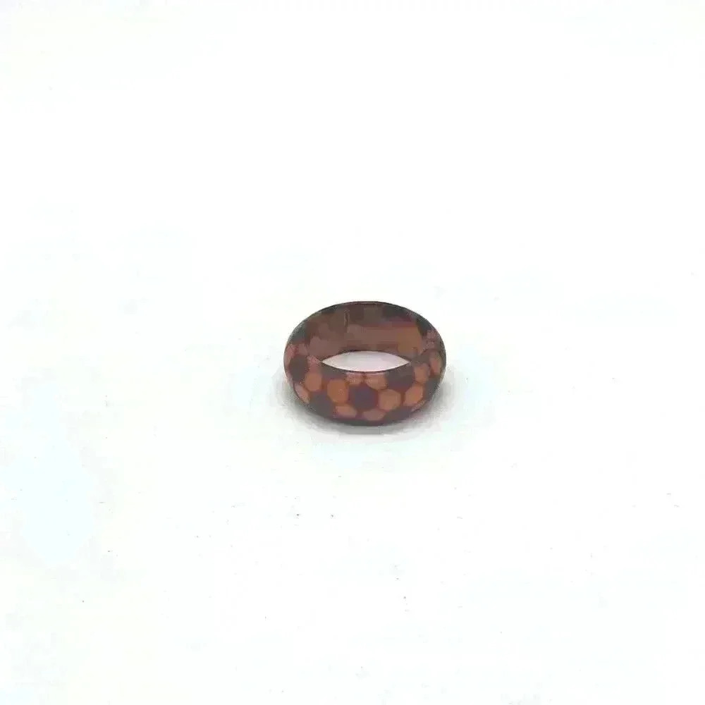 Hand Carved Painted Wooden Ring